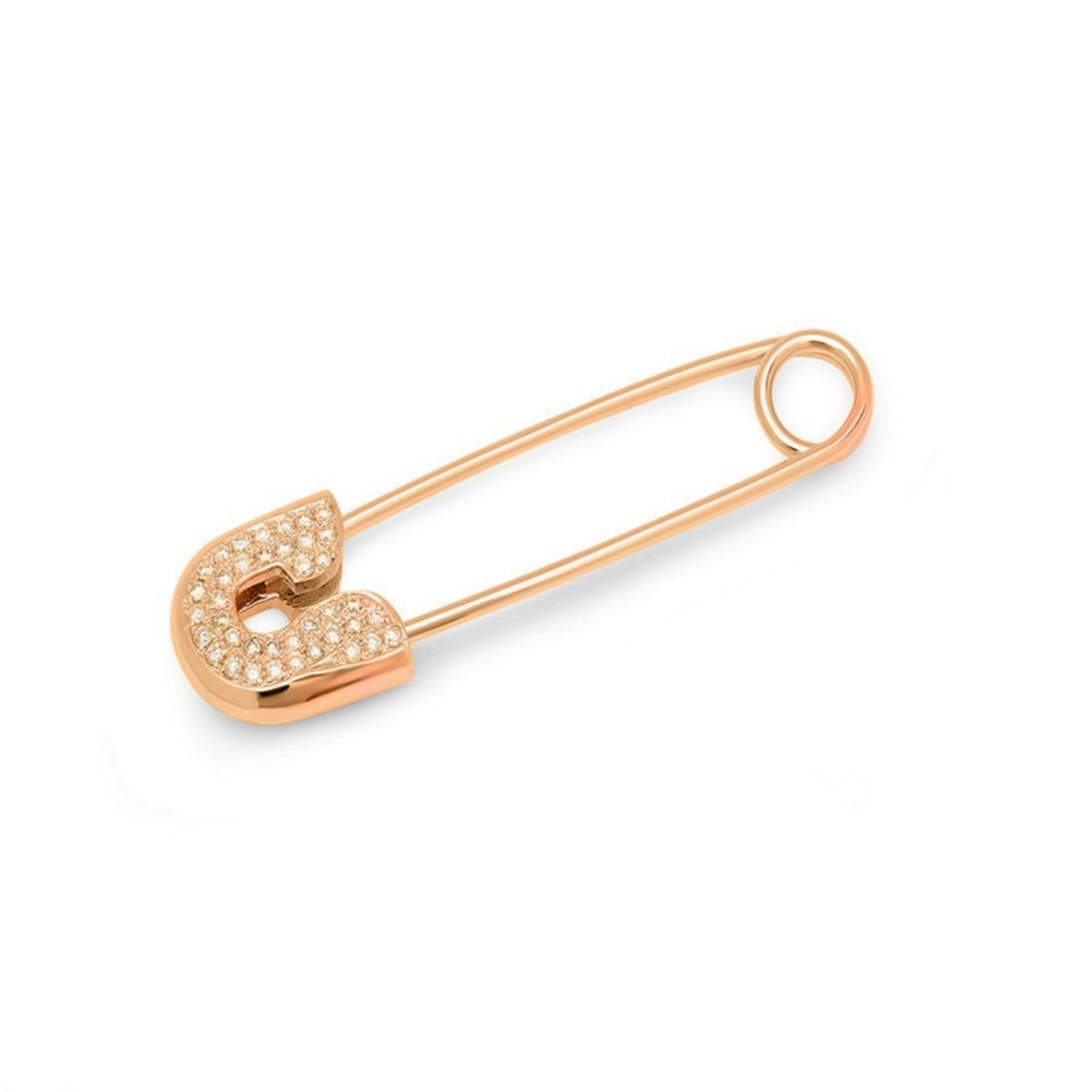 Small Rose Gold Diamond Safety Pin